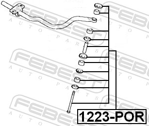 Rod/Strut, stabiliser - 1223-POR FEBEST