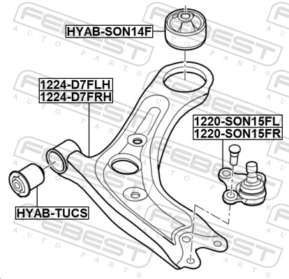 Track Control Arm - 1224-D7FRH FEBEST