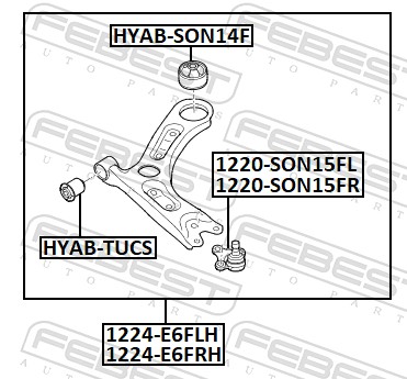 Track Control Arm - 1224-E6FLH FEBEST