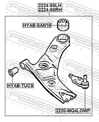 Track Control Arm - 1224-S8RH FEBEST