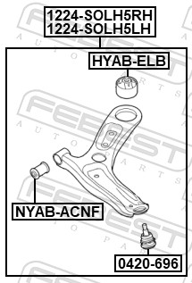 Track Control Arm - 1224-SOLH5RH FEBEST
