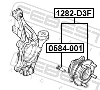 Ступица колеса - 1282-D3F FEBEST