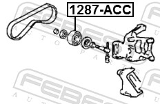 Tensioner Pulley, V-ribbed belt - 1287-ACC FEBEST