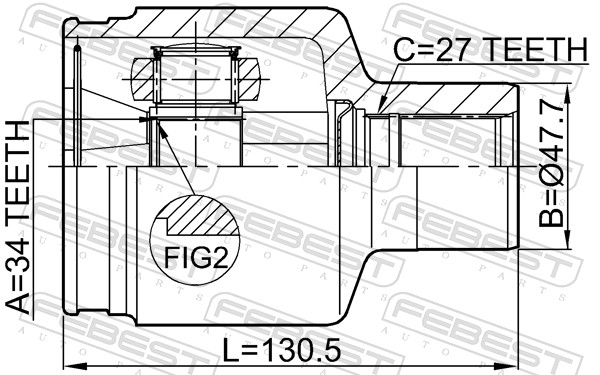 Joint Kit, drive shaft - 1411-REXIIPT FEBEST
