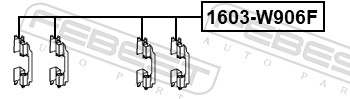 Accessory Kit, disc brake pad - 1603-W906F FEBEST