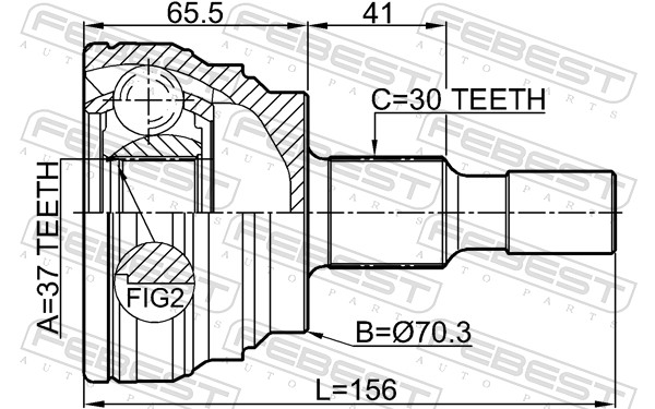 Joint Kit, drive shaft - 1610-164S FEBEST
