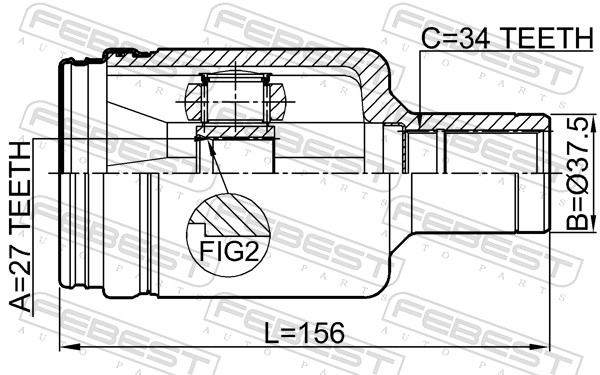 Joint Kit, drive shaft - 1611-211LH FEBEST
