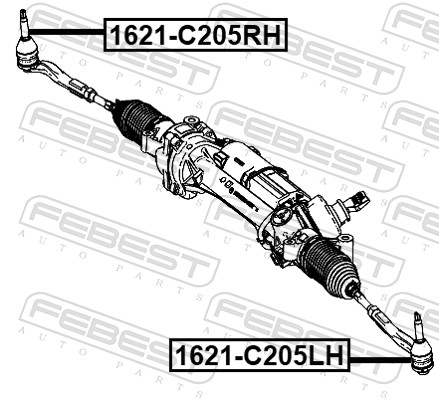 Tie Rod End - 1621-C205RH FEBEST