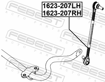 Rod/Strut, stabiliser - 1623-207RH FEBEST