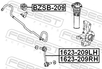 Rod/Strut, stabiliser - 1623-209RH FEBEST