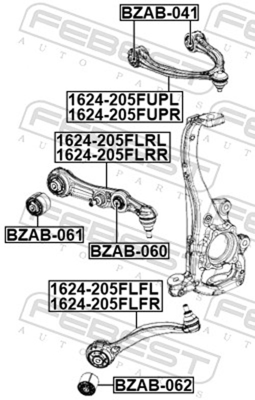 Track Control Arm - 1624-205FLRL FEBEST