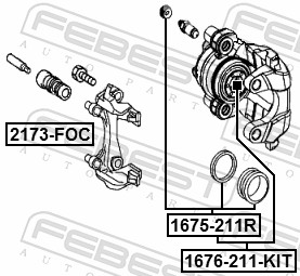 Repair Kit, brake caliper - 1675-211R FEBEST