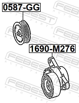 Belt Tensioner, V-ribbed belt - 1690-M276 FEBEST