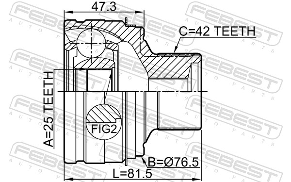 Joint Kit, drive shaft - 1710-A4 FEBEST
