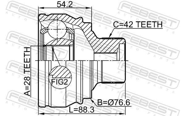 Joint Kit, drive shaft - 1710-A7 FEBEST