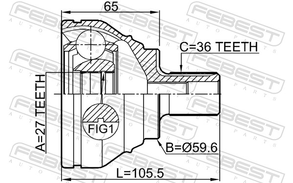 Joint Kit, drive shaft - 1710-Q3 FEBEST