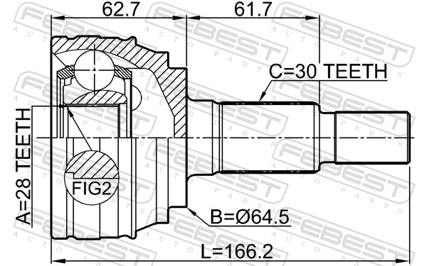 Joint Kit, drive shaft - 1710-Q7 FEBEST