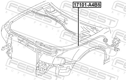 Bonnet Cable - 17101-A4B5 FEBEST
