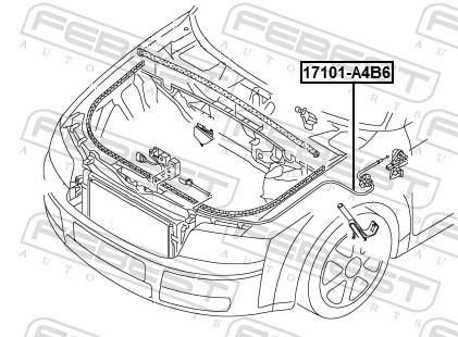 Bonnet Cable - 17101-A4B6 FEBEST
