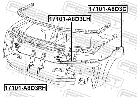 Bonnet Cable - 17101-A8D3C FEBEST