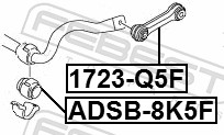 Rod/Strut, stabiliser - 1723-Q5F FEBEST