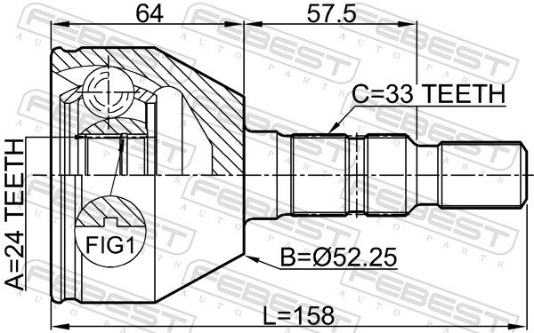 Joint Kit, drive shaft - 1810-Z18 FEBEST