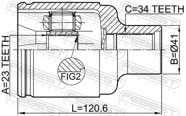 Joint Kit, drive shaft - 1811-MOKRH FEBEST