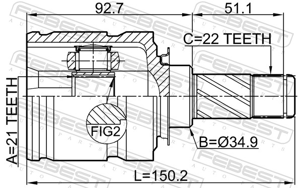 Joint Kit, drive shaft - 1811-Z12 FEBEST