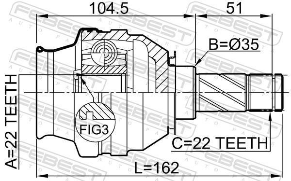 Joint Kit, drive shaft - 1811-ZAF FEBEST