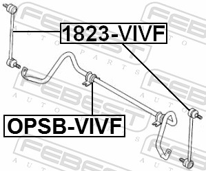 Rod/Strut, stabiliser - 1823-VIVF FEBEST