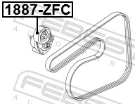 Rullo tenditore, Cinghia Poly-V - 1887-ZFC FEBEST