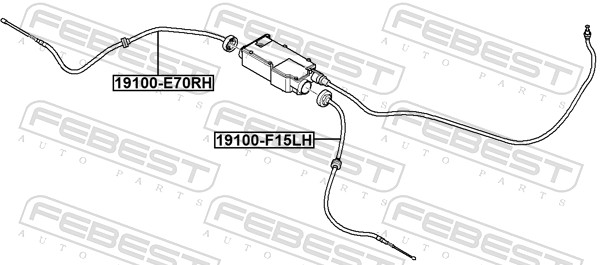 Cavo comando, Freno stazionamento - 19100-F15LH FEBEST
