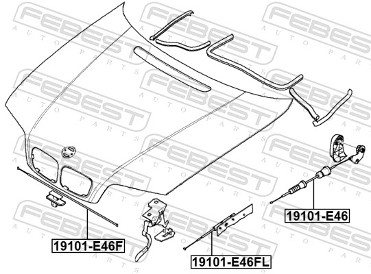 Bonnet Cable - 19101-E46 FEBEST