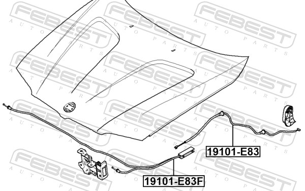 Bonnet Cable - 19101-E83 FEBEST