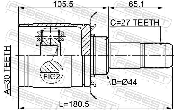 Joint Kit, drive shaft - 1911-F30R FEBEST