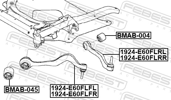 Track Control Arm - 1924-E60FLFL FEBEST