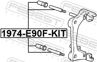 Направляющий болт, корпус скобы тормоза - 1974-E90F-KIT FEBEST