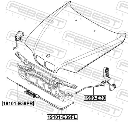 Bonnet Cable - 1999-E39 FEBEST