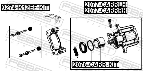 Brake Caliper - 2077-CARRRH FEBEST