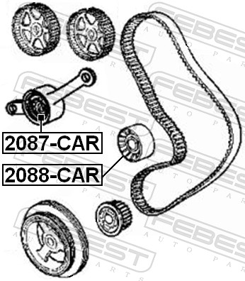 Tensioner Pulley, timing belt - 2087-CAR FEBEST