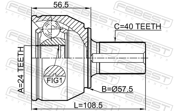 Joint Kit, drive shaft - 2110-CA216 FEBEST