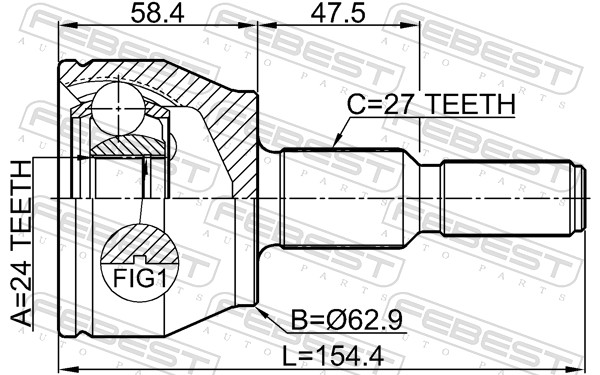 Joint Kit, drive shaft - 2110-CB7 FEBEST