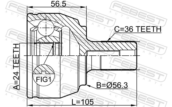 Joint Kit, drive shaft - 2110-FOCII20 FEBEST