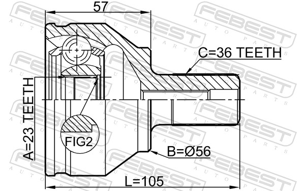 Joint Kit, drive shaft - 2110-FOCII FEBEST