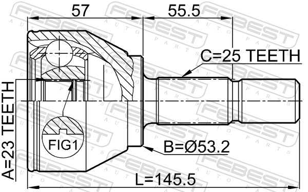 Joint Kit, drive shaft - 2110-FOC FEBEST