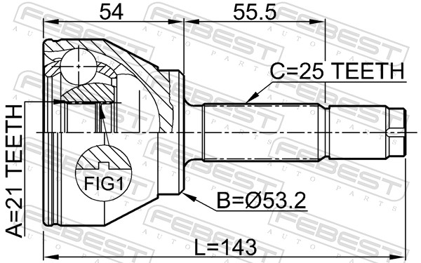 Joint Kit, drive shaft - 2110-FUS FEBEST