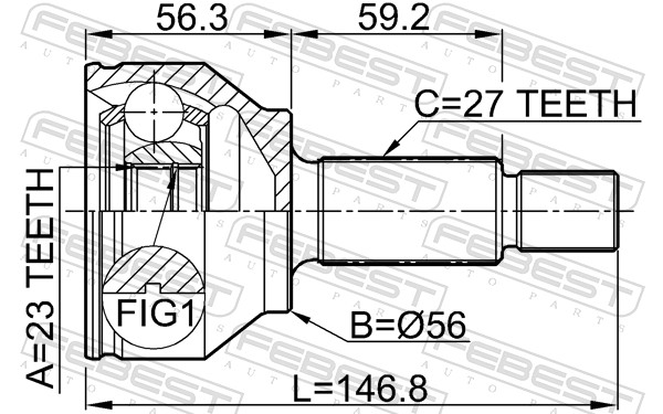 Joint Kit, drive shaft - 2110-GE FEBEST