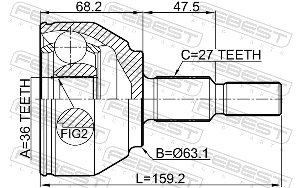 Kit giunti, Semiasse - 2110-KUGTD FEBEST