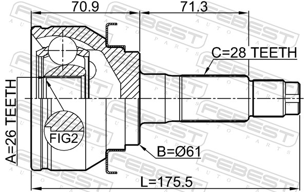 Joint Kit, drive shaft - 2110-TKE FEBEST