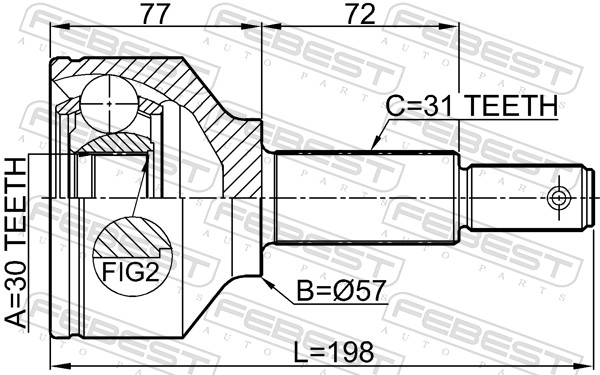 Joint Kit, drive shaft - 2110-TTF330 FEBEST